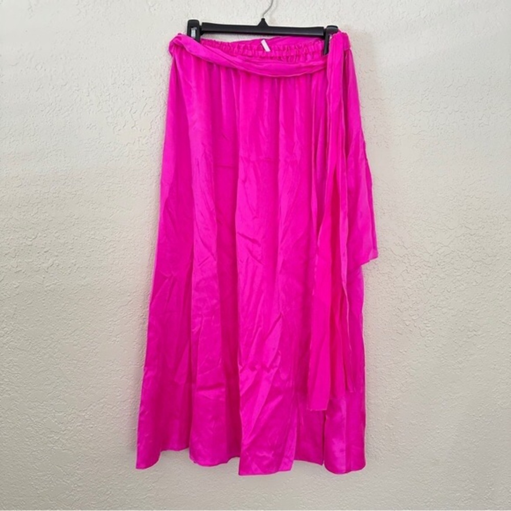 Xirena Silk Pink Fuchsia Slit Skirt Medium